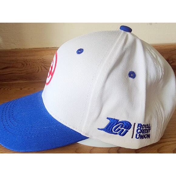 E Royal Credit Union Embroidered Baseball Cap White Blue Adjustable Fitted K - Picture 4 of 10